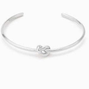 Stella & Dot Silver Simple Knot Cuff Bracelet (Tarnished)